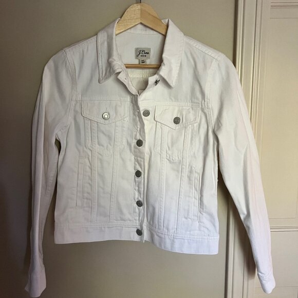 Jcrew white jean jacket - Picture 1 of 3
